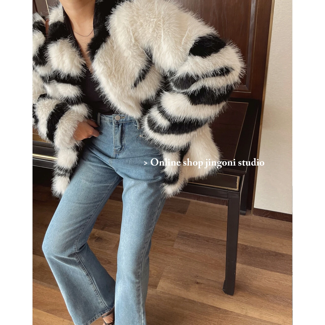 2022 Women Plaid Zebra Faux Fur Teddy Jackets Blazers Trench Coats Y2k Clothes Parkas Winter New Oem Stylish Cardigans Tops Warm