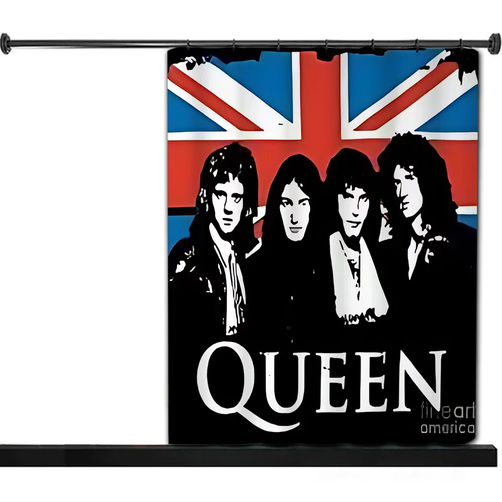 Rock Q-Queen Band Shower Curtain Waterproof Polyester Fabric Paint Colorful Bath Curtains Home Bathroom Decor Curtain With Hook