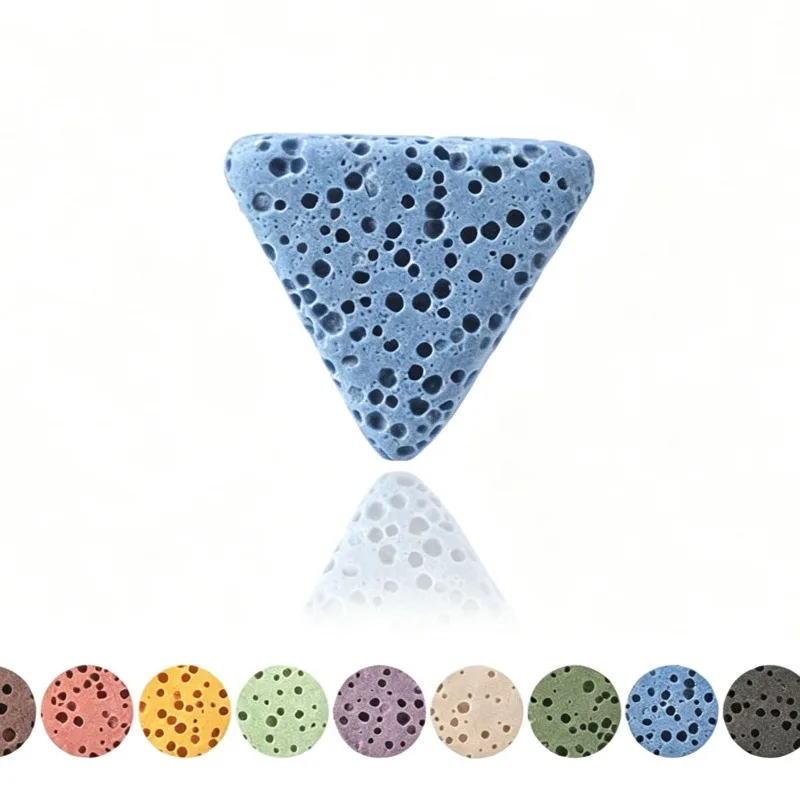 10pcs Colourful Triangle Lava Stone Essential Oil Diffuser Beads Aromatherapy Volcanic Rock Stone DIY Jewelry Making Suppliers