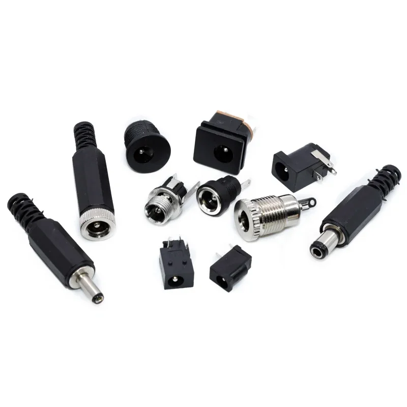 

10Pcs 5.5mm x 2.1mm DC Panel Mount Connector DC 5.5 x 2.1 DC Male Female Terminal 12V DC Power Supply Plug Socket Adapter