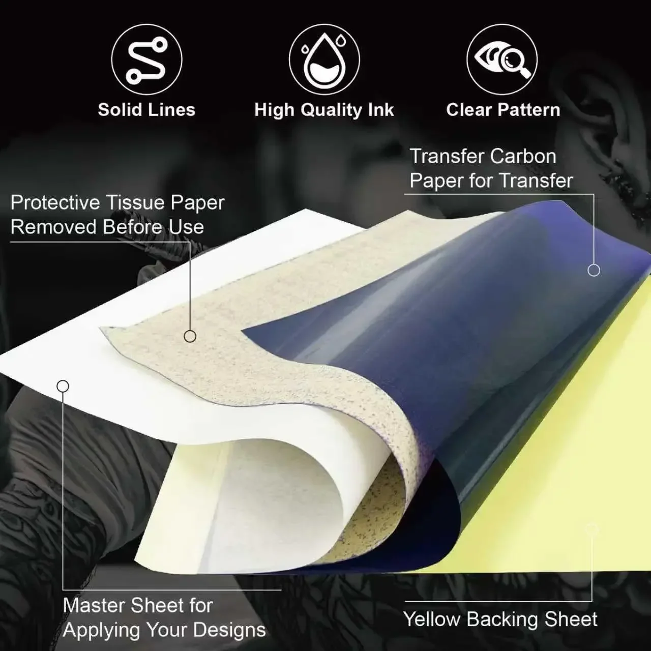 100/50/30/10/5pcs A4 Tattoo Transfer Pape High Quality Tattoo Stencil Paper Copy Paper Thermal Paper for Tattoo Transfer Machine