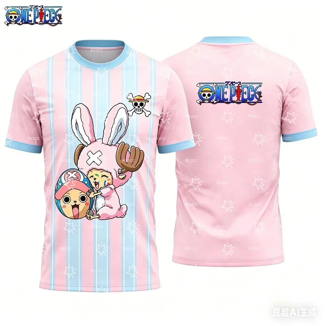 One Piece Tony Tony Chopper Anime T-Shirt Unisex Kinder Schnell trocknendes, atmungsaktives Kurzarm-T-Shirt Mode Streetwear Sport Tops – Detail 4