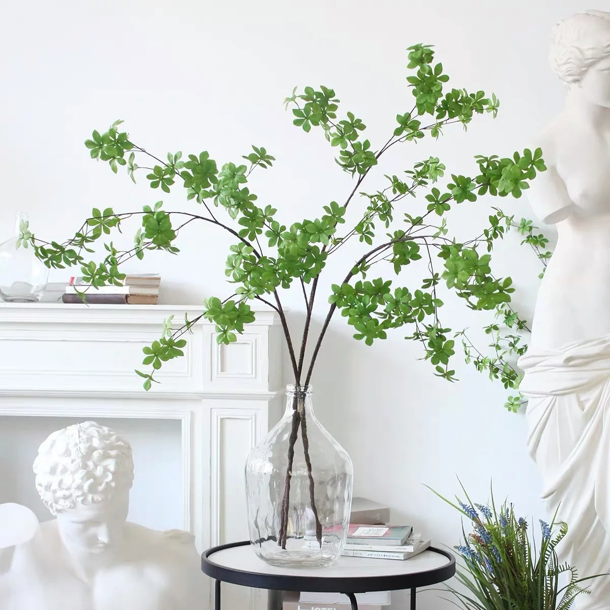 Artificial Ficus Twig Plant Faux Greenery Branches Leaf For Fresh Pastoral Style Shop Garden Office Home Banquet Decoration