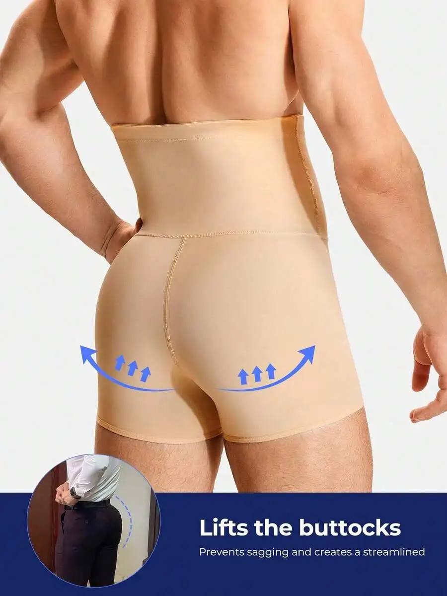 

Men Seamless High-Waist Body Shaping Boxer Briefs With Butt Lift And Tummy Control Compression