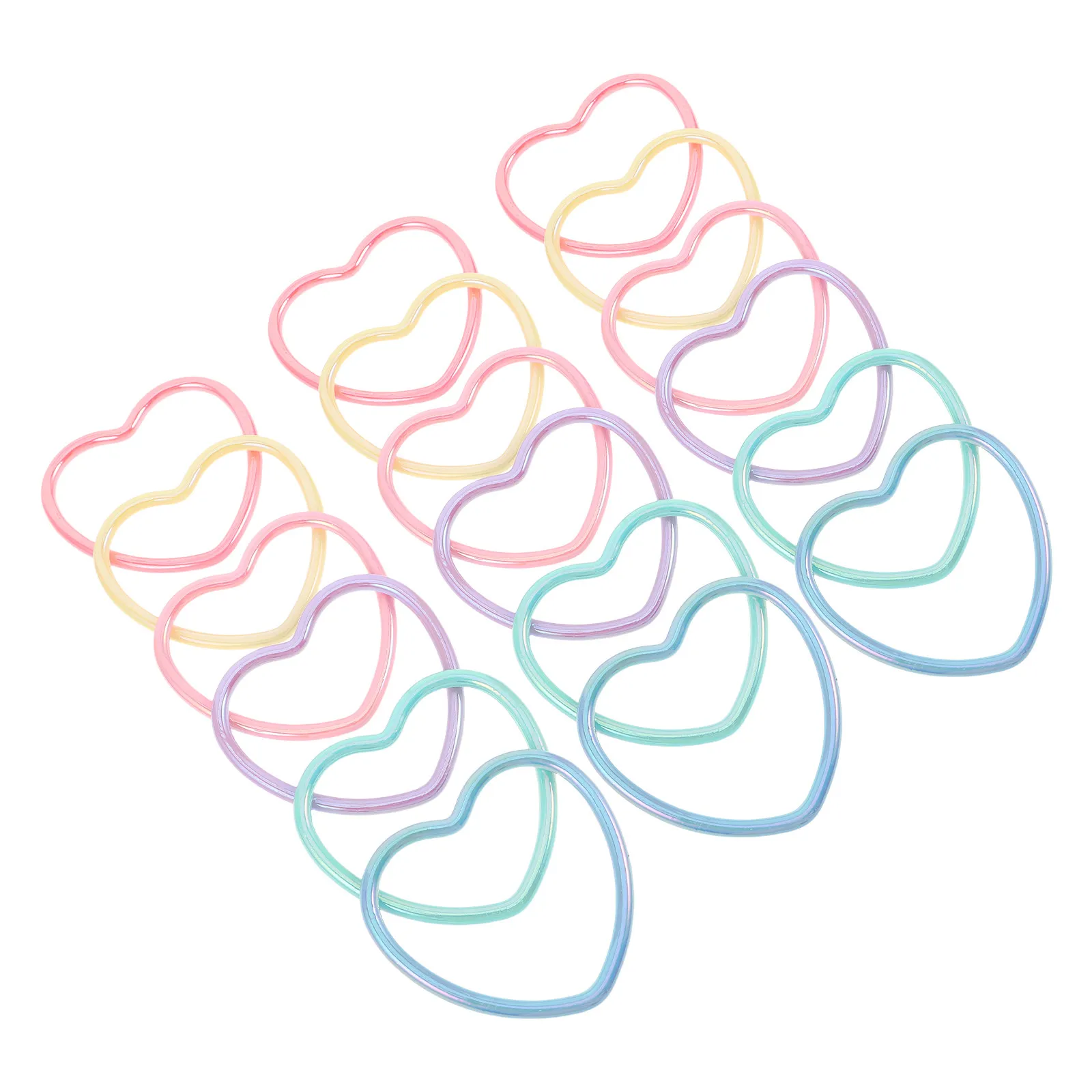 18Pcs Kids Heart Bracelet Rainbow Plastic Bangles Lightweight Party Favor Birthday Graduation Wedding Game Team Identification