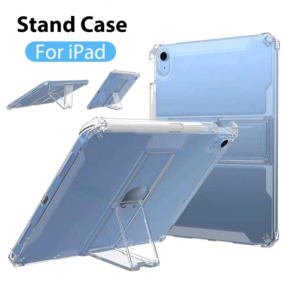 Transparent Case For iPad 10th 10 9th Generation Pro 11 12.9 12 9 Funda Case For iPad Air 5 4 3 8th 7th 10.2 Mini 6 Stand Cover