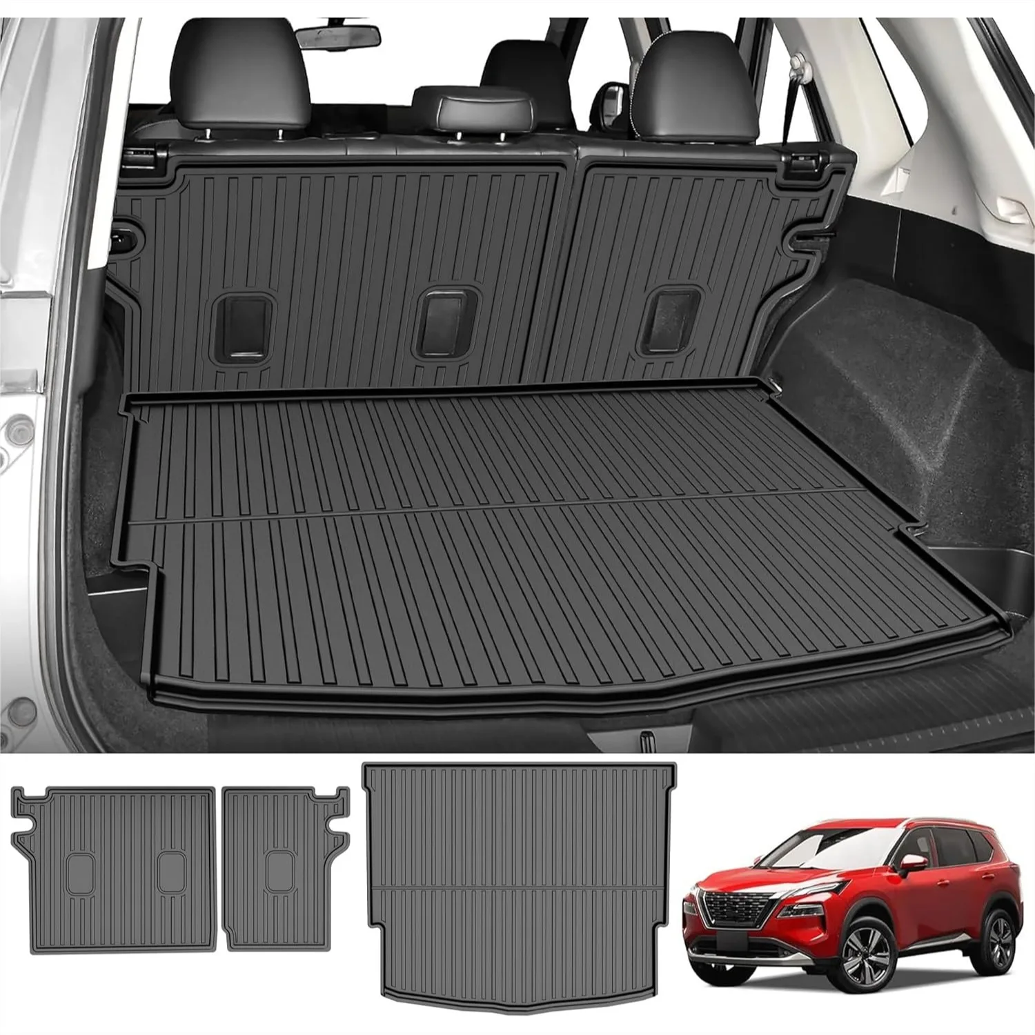 

Cargo Mat Combo Set for Nissan Rogue 2021-2026 All Weather Trunk Liner & Seat Back Protectors