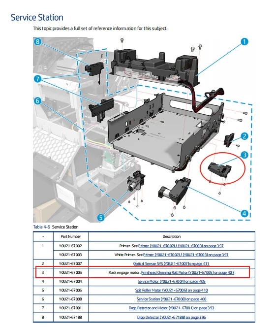 Motor de Engate de Rack POJAN Y0U21-67005 Refurbished Compatível com Impressoras Plotter Latex 630 630W 700W 800W R530