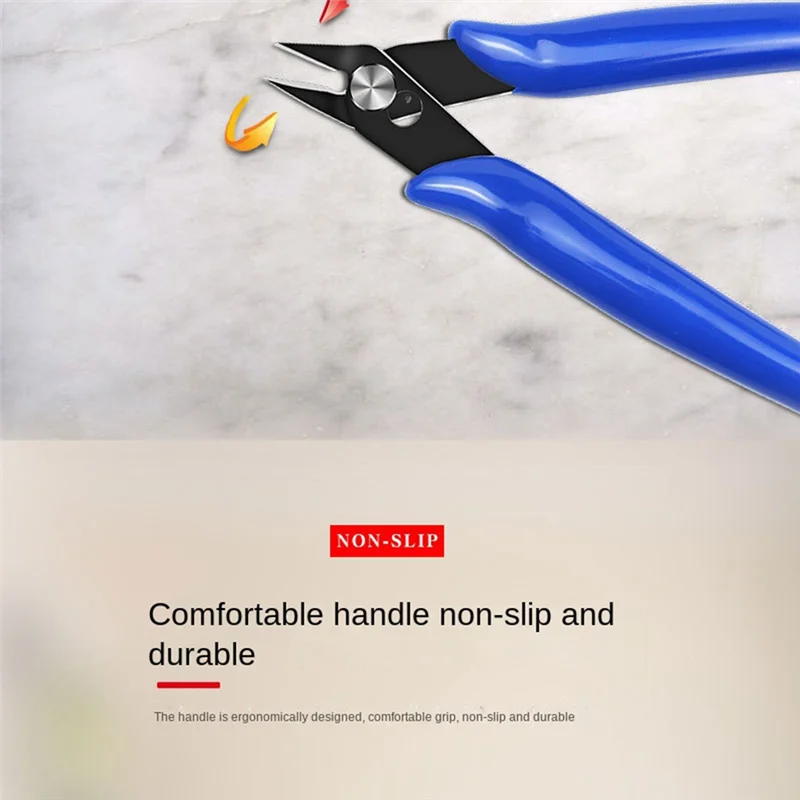 

High Quality-Blue Handle 170 Electronic Pliers Industrial Nozzle Plastic Diagonal Pliers Model Trimming Cutting Pliers,Blue Hand