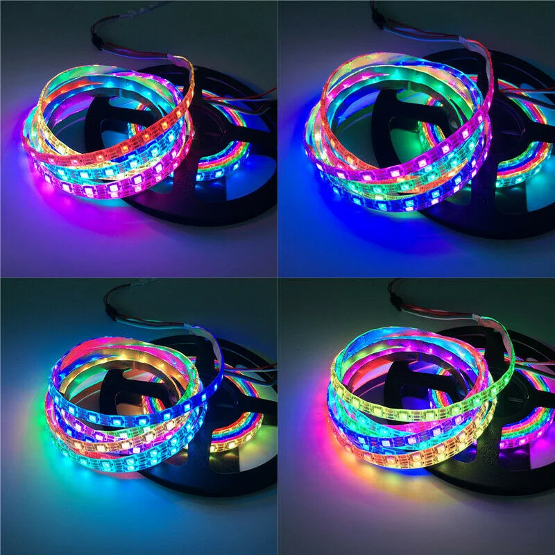 Imagem -06 - Tuya Rgb Led Strip Lights para Quarto Luz Endereçável com Efeito Perseguidor Wi-fi Smartlife Dreamcolor Usb 5v Ws2812