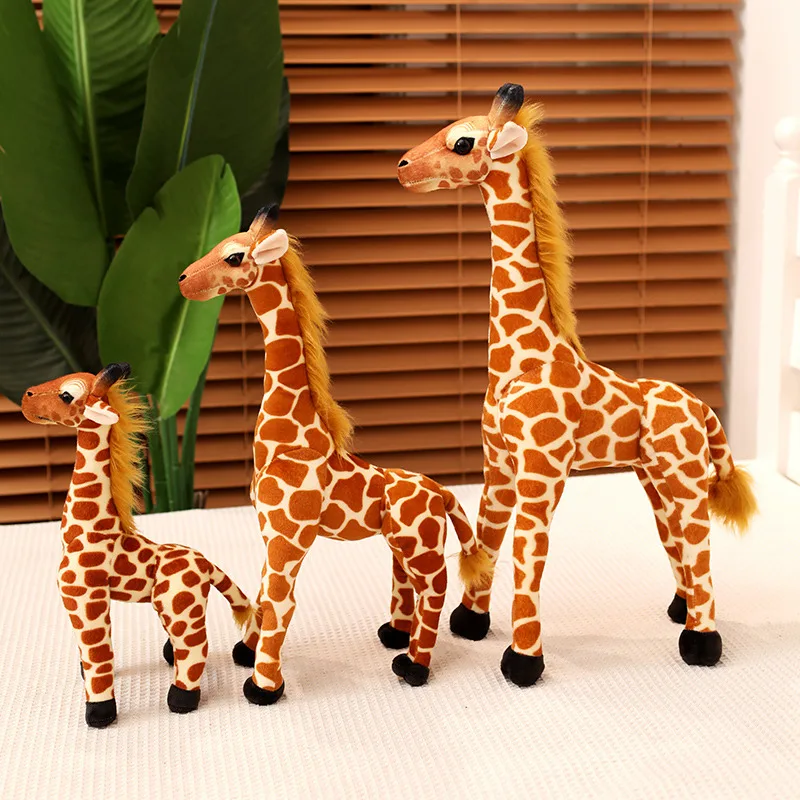 New Simulation Giraffe Plush Toys Cute Stuffed Animal Cartoon Soft Funny Giraffe Doll Birthday Gift Kids Toy