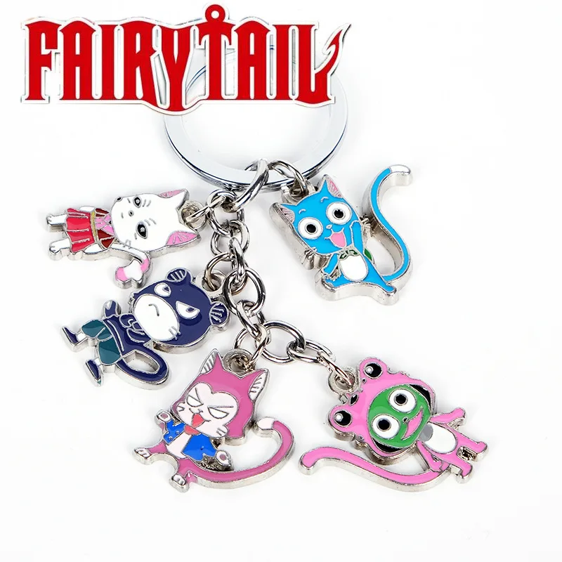 Llavero de aleación de Happy de Fairy Tail, accesorio decorativo para mochila, regalo coleccionable para fans del anime