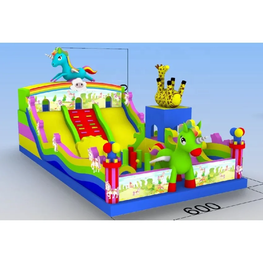 Hot Sale PVC Material Custom Logo Inflatable Bouncer Jumping Castle Slider Commercial Bounce House 11m X 6m X 6m