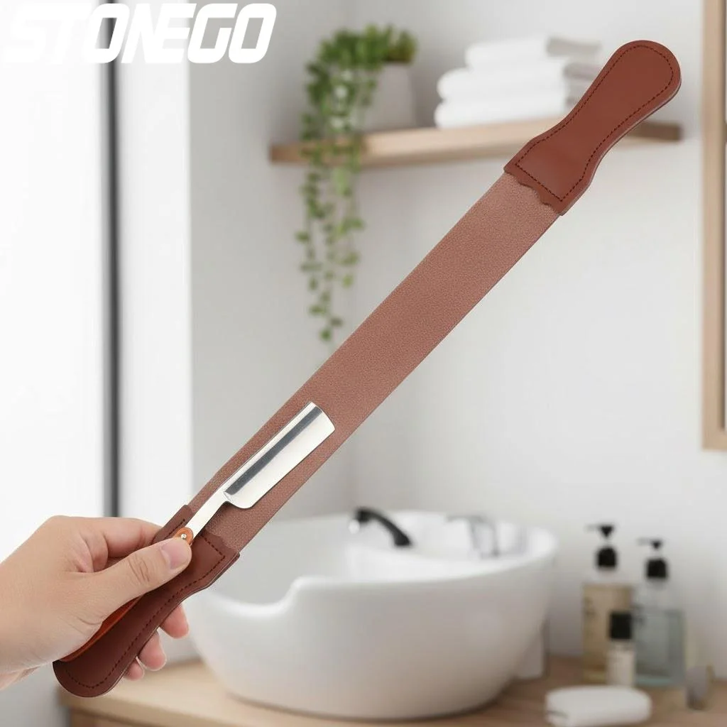 

Leather Handle Belt Barber Straight Razor Folding Razor Sharpener Belt Professional Sharpening Tool Honing Strop Kit for Men
