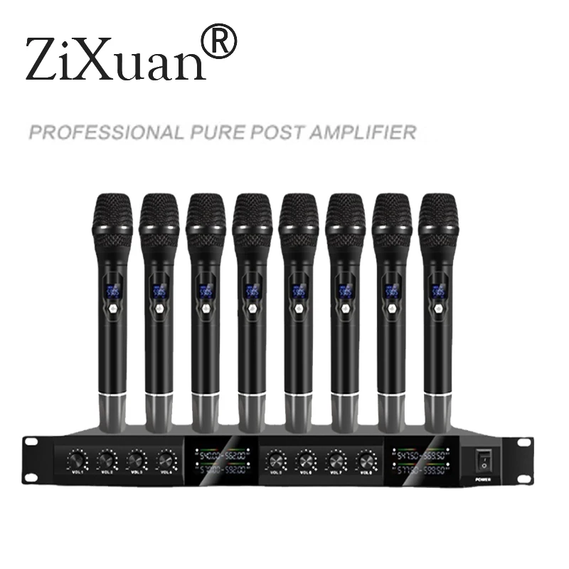 UHF Wireless Microphone System 8 Channel Handheld Microphone Suitable for Karaoke Microphone Stage Microphone Wireless