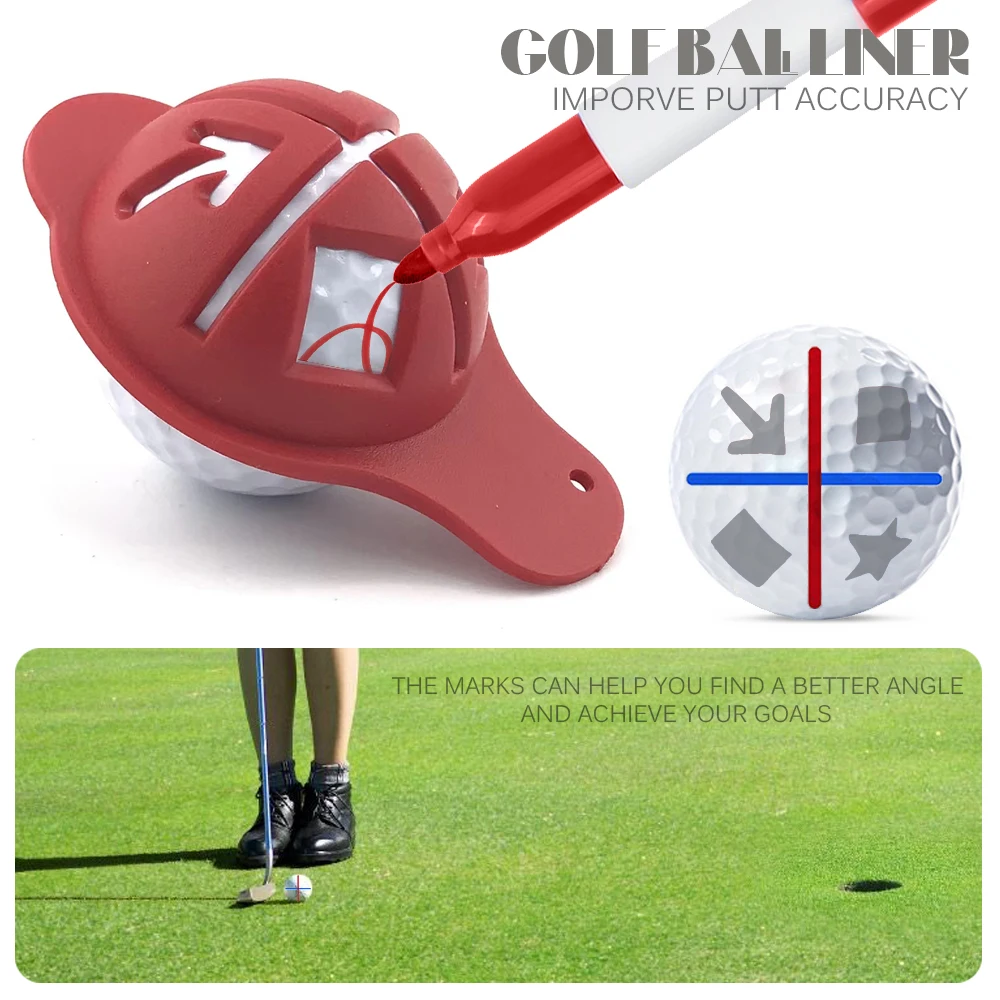 2025 4 In 1 Cross Shape Golf Ball Liner Marker Template Marker Pen Golf Putting Positioning Aids  Tools 4 Color Golf Accessories