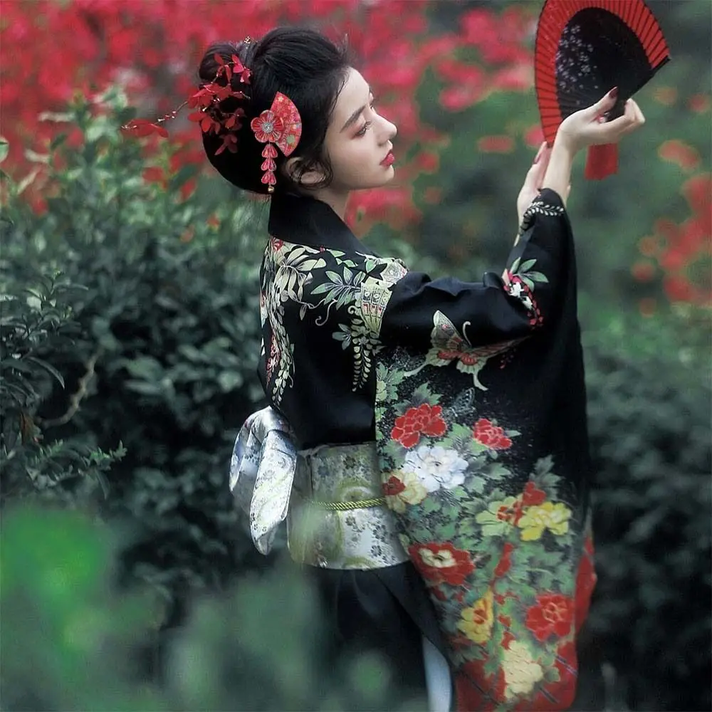 

All-match Bell Kimono Sakura Hairpin Sakura Flower Tassel Fan Hair Clip Hanfu Fan Hair Clip Kimono Hair Clip Girls
