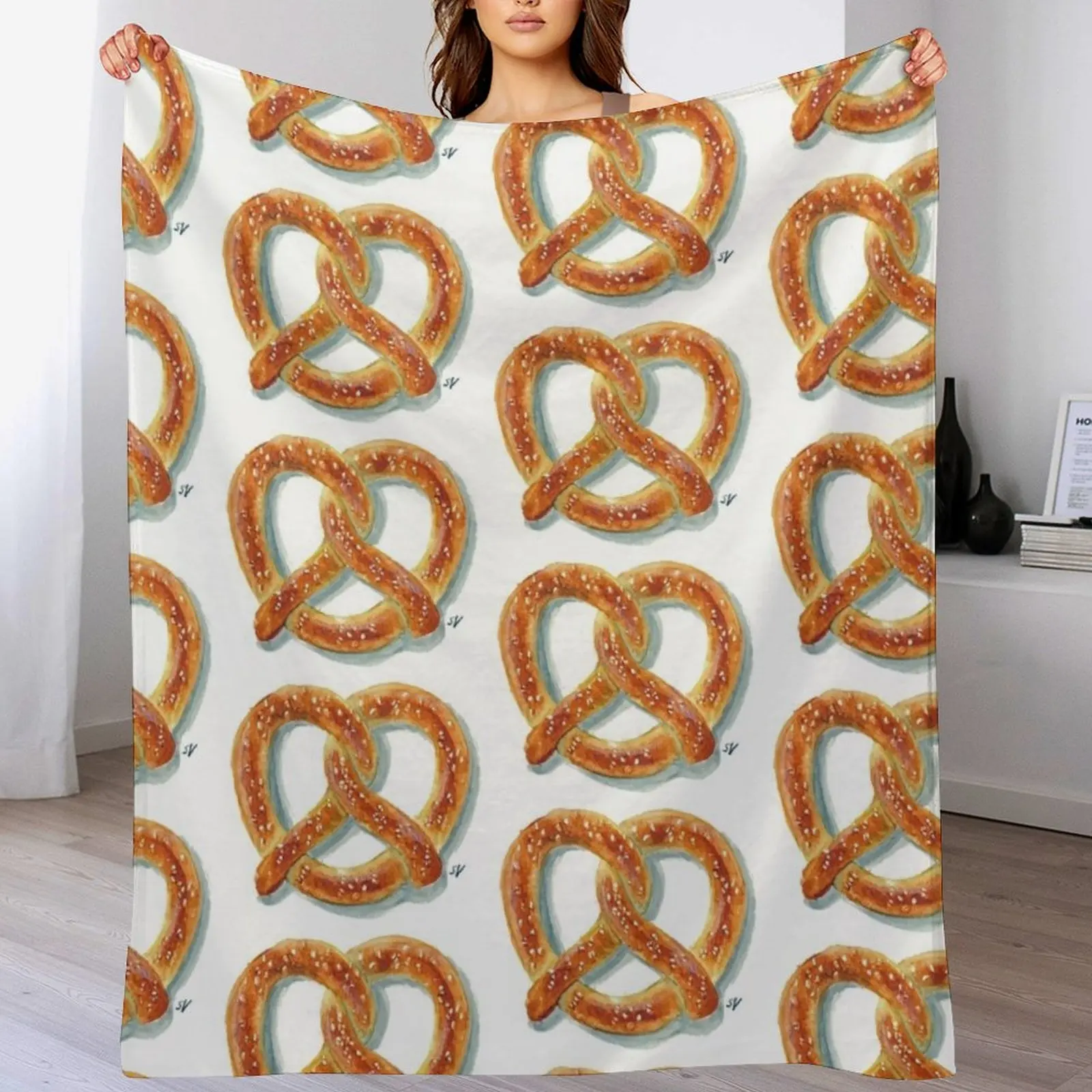 Salty Soft Pretzel Throw Blanket halloween Thin Plush Blankets