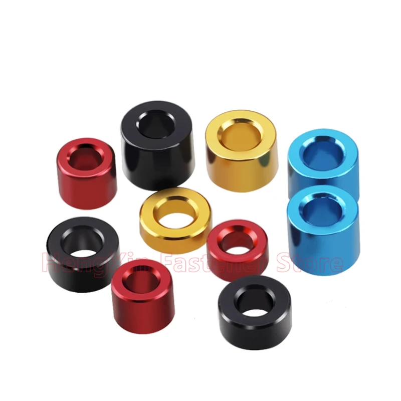 10pcs M4 M5 M6 Aluminum Bushing Washer Gasket Unthreaded Round Hollow Standoff Spacer Sleeve Anodizing Od 8-15mm Length 1.5-20mm