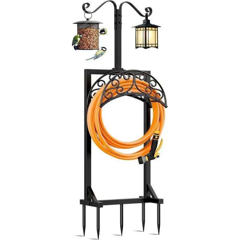 Outdoor garden water pipe bracket, upgraded water pipe storage rack, independent hose hanger and scroll storage rack