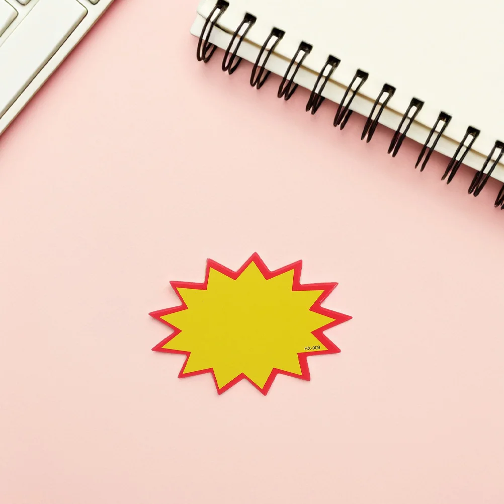 

400Pcs Rewriteable Price Labels Reusable Burst Star Tags for Supermarkets Clear Visible Pricing Signs for Store Retail