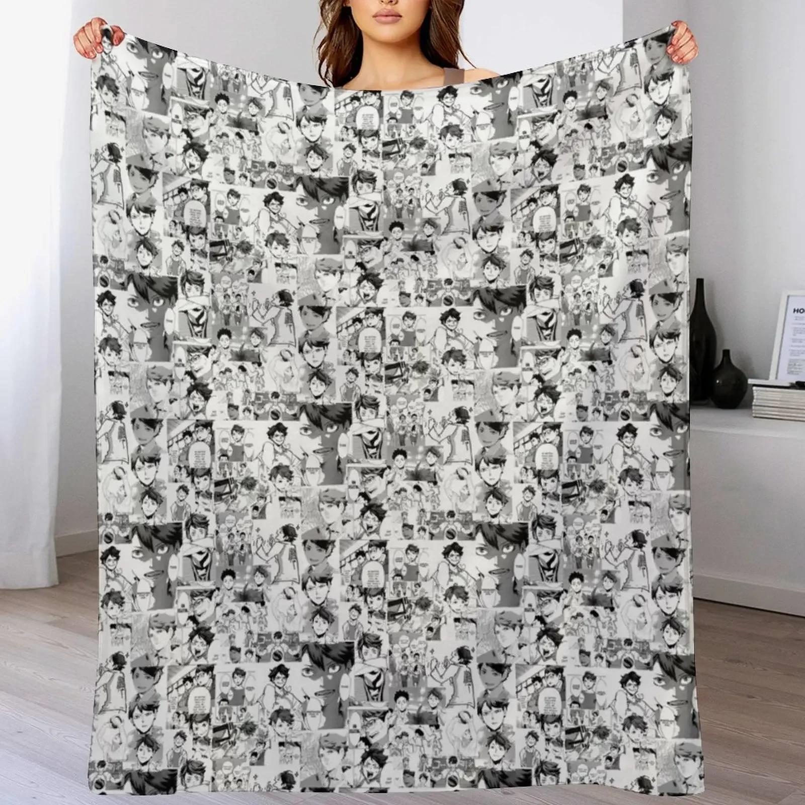 

Oikawa manga collage Throw Blanket Bed Comforter Moving Blankets For Bed Blankets