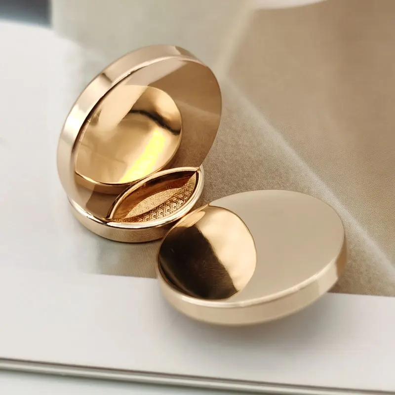 10pcs Round Smooth Plane Gold Metal Buttons for Clothing Jeans Blouse Mini Sewing Accessories Designer Sewing Buttons Wholesale