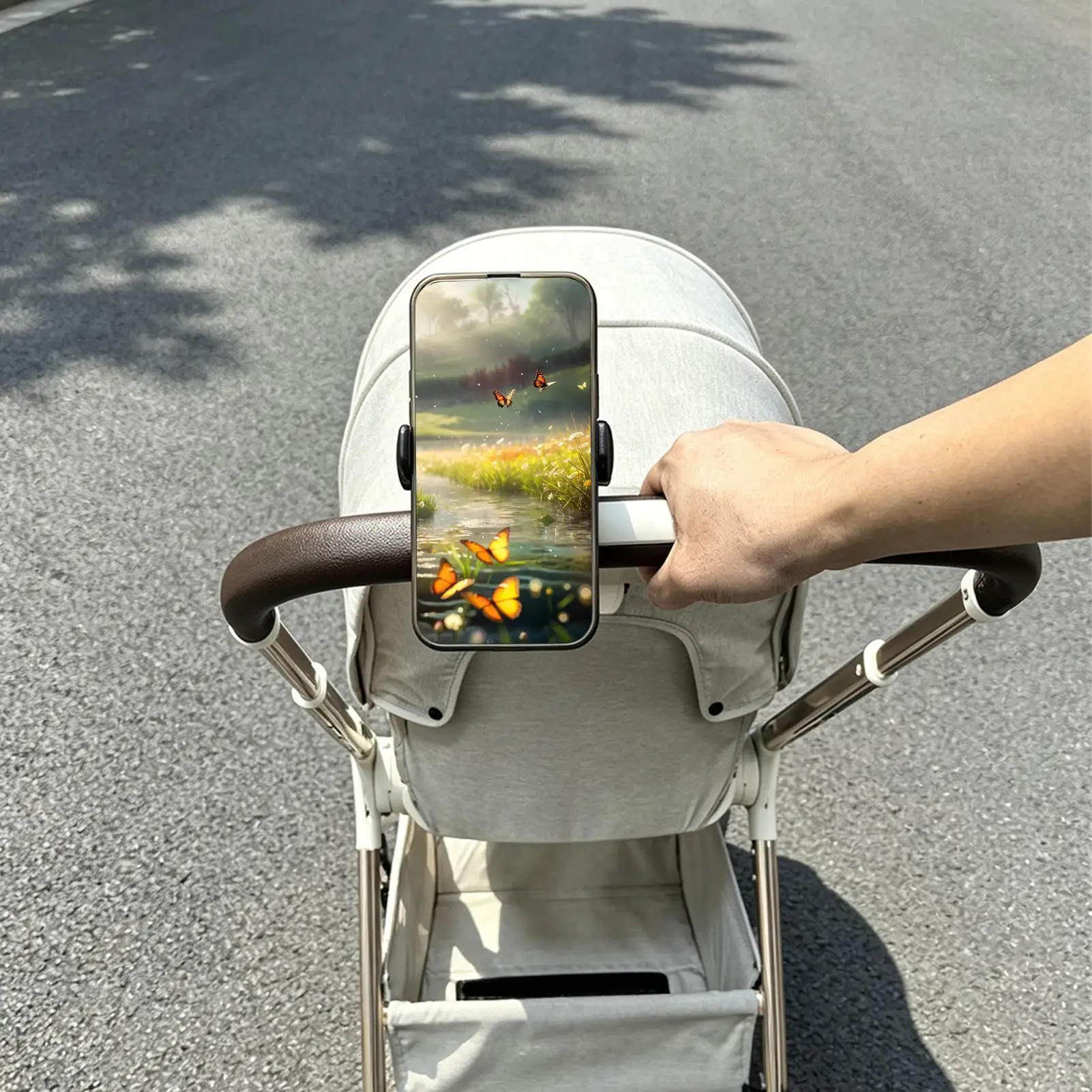Stroller Phone Mount Rotatable Golf Cart Electronics Organizer Stroller Phone Mount With Clamp For New Parents Women Men Wife