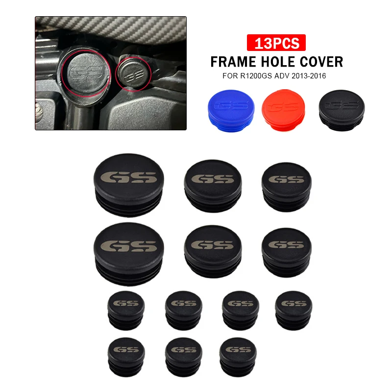 

R1200GS ADV Frame Hole Caps For BMW R 1200GS LC Adventure 2013 2014 2015 2016 Motorcycle Tank Protection Bar Plugs Covers 13pcs