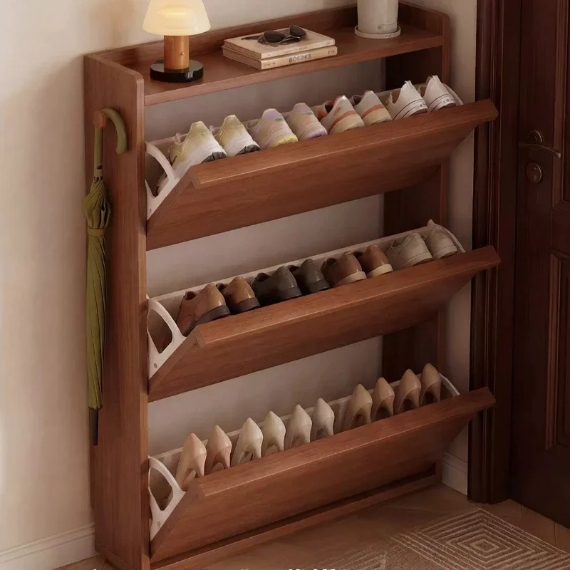 Wooden Minimalist Hidden Living Room Shoe Cabinet Organizer Salon Gabinete Para Zapatos Dustproof Rack Shoe Cabinet Furniture