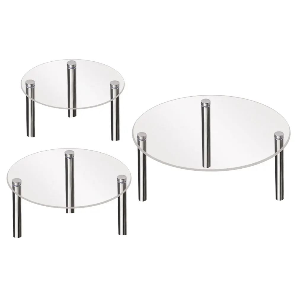 

3pcs Acrylic Cake Stand Clear Transparent Dessert Cupcake Holder Party Display Stands Household Stackable Multi Size Fruit