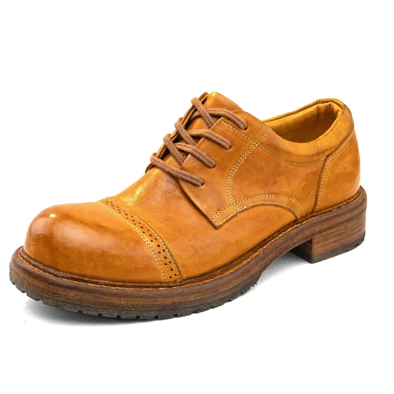 

Handmade Leather Shoes Men's Work Business Dress Derby Work Genuine Leather Casual High Quality Loafers Male Spring Autumn