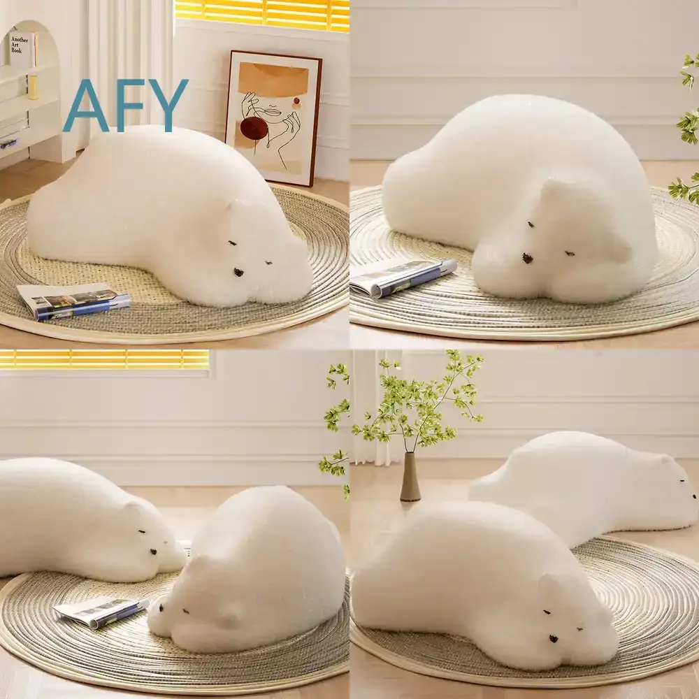 Lazy Sofa Plush Bear Animal Floor Seat for Kids Single Seating Cushion for Living Room Arctic Bear Design Low Height