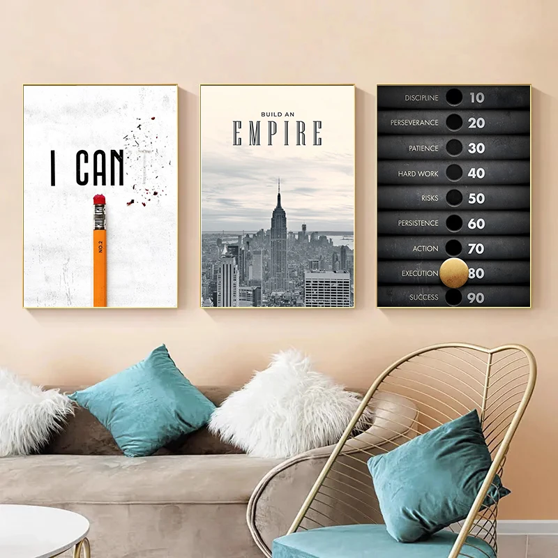 Inspiring Quotes Canvas Poster Motivation Phrase Wall Art Picture for Living Room Bedroom Bar Club Office Modern Home Decor