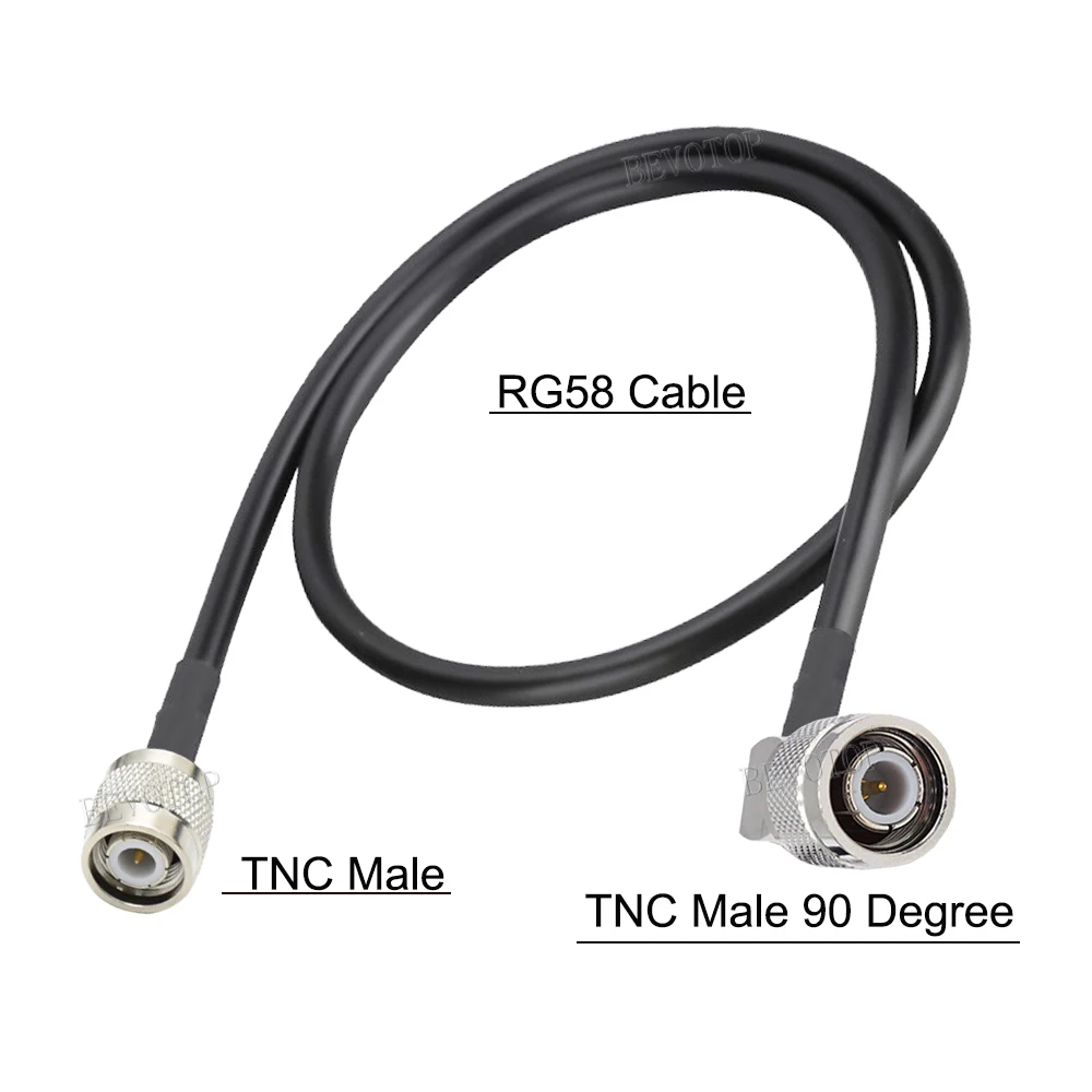 1Pcs RG58 TNC Male to TNC Male Plug Connector Low Loss RG-58 RF Extension Coaxial Jumper Pigtail Cord Cable 50 Ohm Nickel Plated