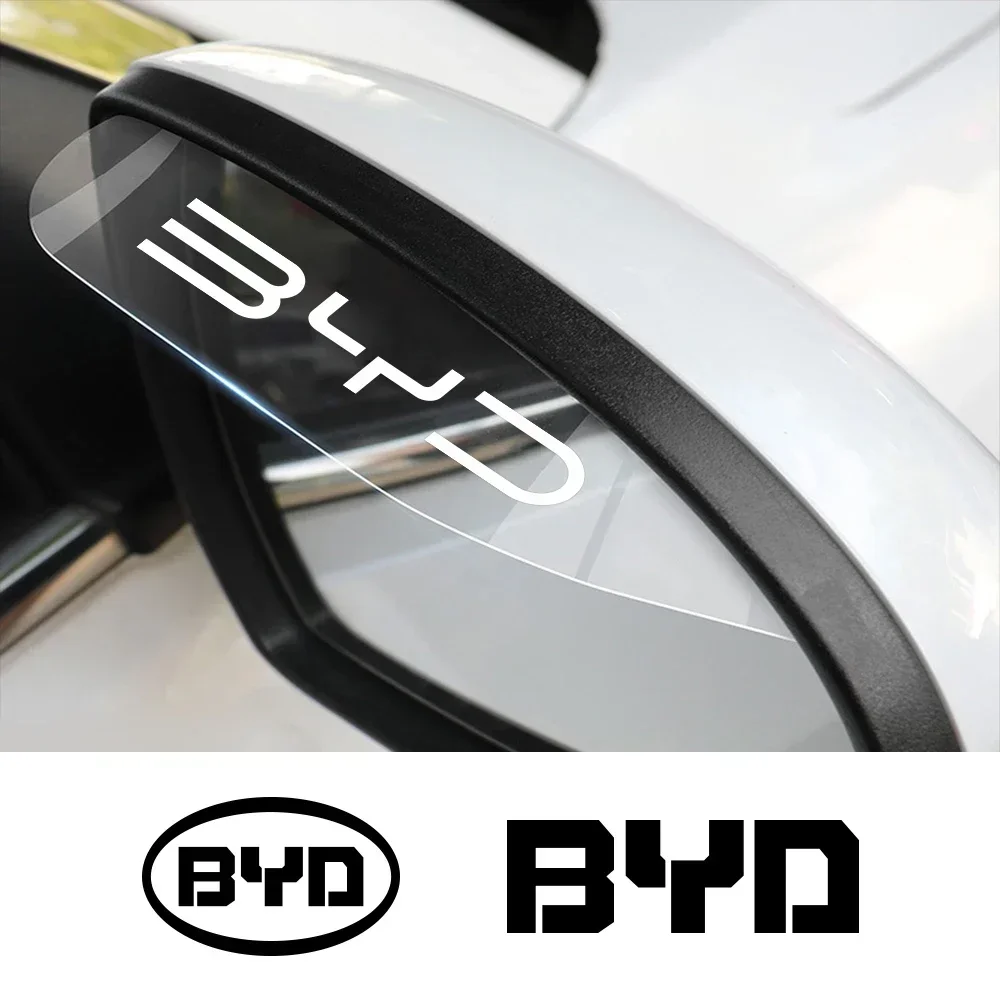 Keep Clear Driving Vision Auto Rearview Mirror Rain Guard Shade Shield Cover 2 Pack for BYD Yuan Plus Song Pro Qin Plus Han EV