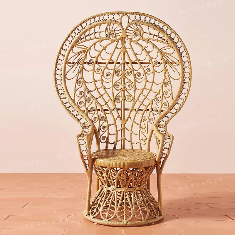 Rattan Peacock Chair Princess Rattan Chair Hotel Villa Indian South East Asia Wedding Shooting Rattan Props