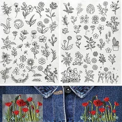 Water Soluble Stabilizer for Embroidery Stick and Stitch Embroidery Paper Tear Away Embroidery Stabilizers with Flower Patterns