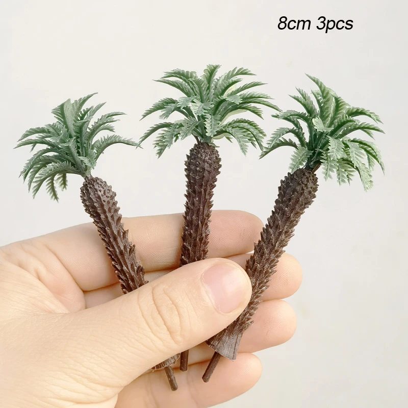 3-30pcs 8/11Cm Ho Scale Palm Trees Model Simulation Coconut Tree Sand Table Landscape Train Railway Layout Diy Material Diorama