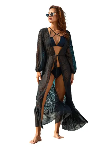 महिलाओं के लिए बीच किमोनो, पीकॉक प्रिंटेड स्विमसूट, कवर अप, सेल्फ बेल्टेड रैप ड्रेसेस, समुद्रतटीय स्नान सूट, बीचवियर 10 best sales गर्मियों का समुद्र तट - №7