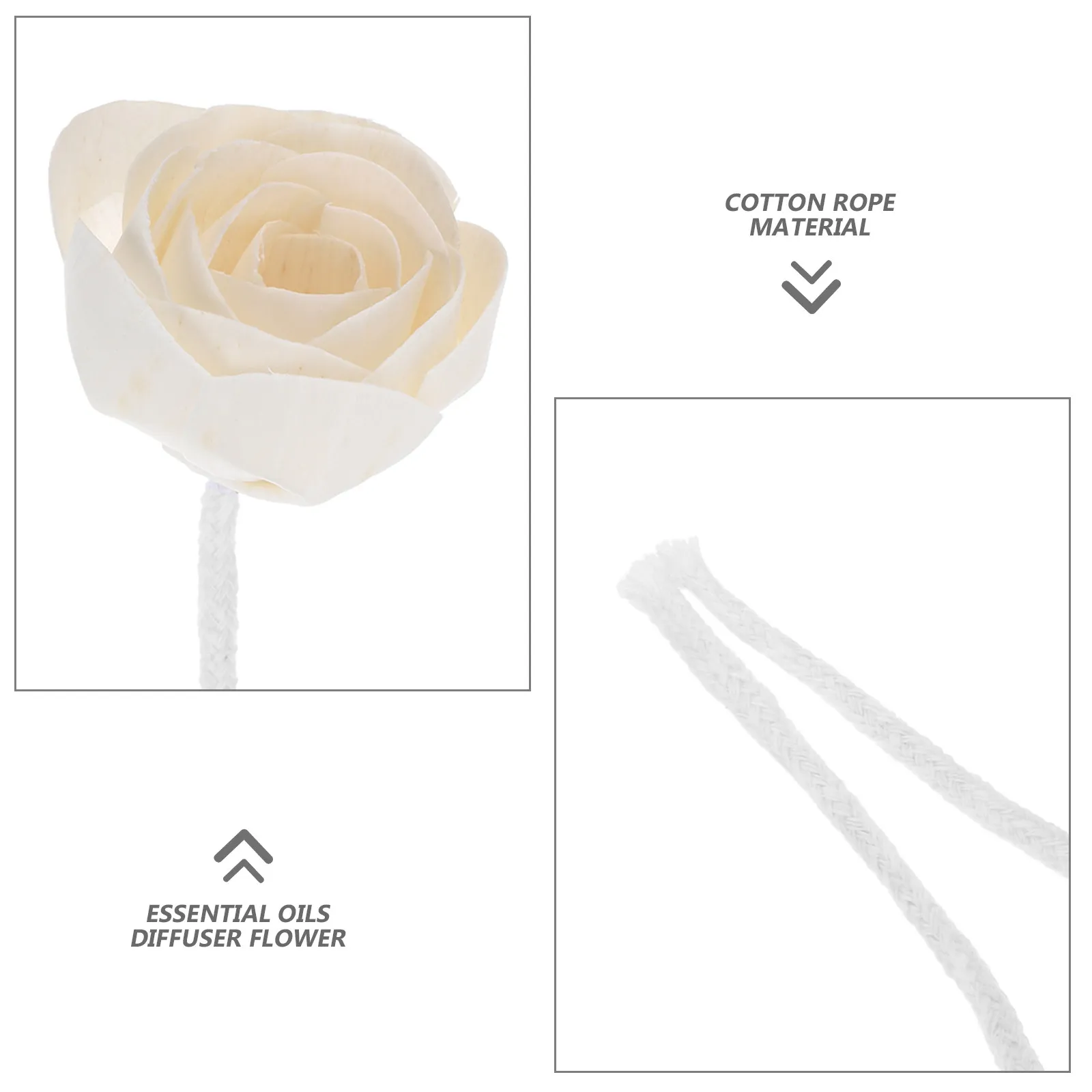 2Pcs Rose Scented Diffuser Flowers Cotton Wick Essential Oil Aromatherapy Floral Fragrance Diffuser Sticks for Living Room Spa