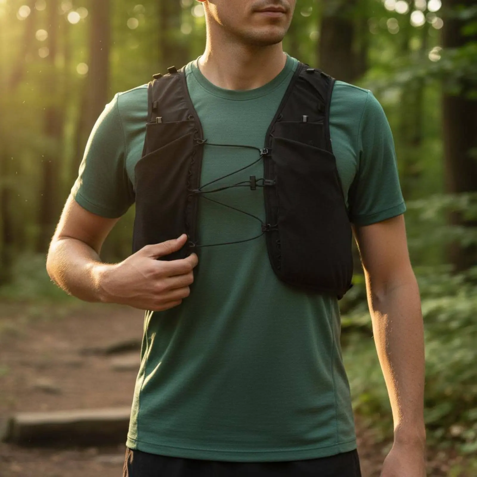 Lightweight Running Vest Portable Lightweight Trail Vest Outdoor Gear Breathable Adjustable Straps for Mountaineering
