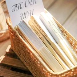 20/80 Pcs Personalise Hand-painted Folding Paper Fan With Organza Bag,Bridal Shower,Baby Christening mariage abanicos para boda
