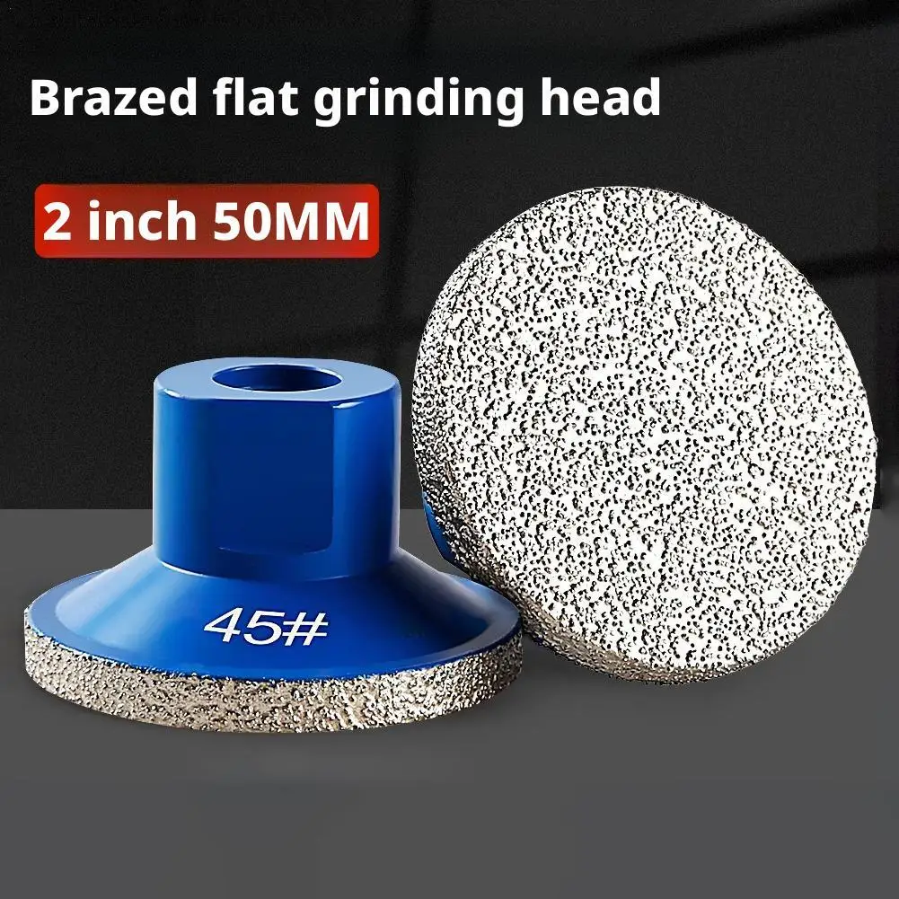 

1 шт. шлифовальный круг 50 мм паяная плоская шлифовальная головка для обрезки мрамора и камня, полировальный диск, абразивная подушечка для шлифовки мрамора, кварца