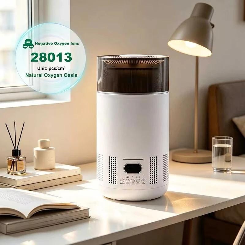 Office Home Air Purifier Negative Ion HEPA Filter Mechanical Control Sleep Mode Air Quality Display 55dB Quiet Low Energy