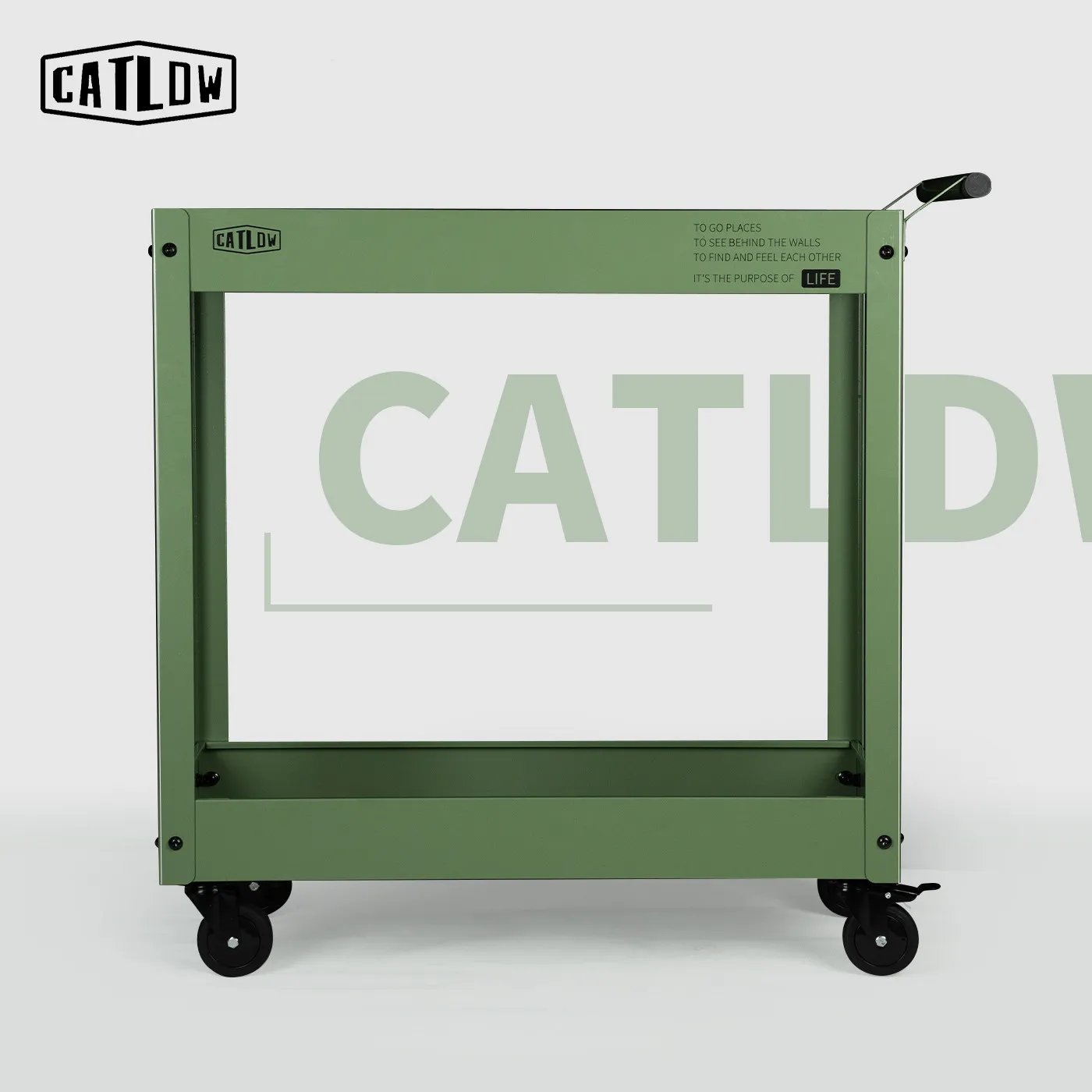 

Industrial Style Rolling Utility Cart 2-Tier Metal Shelf on Wheels for Kitchen Heavy Duty Mobile Organizer with Casters for Home