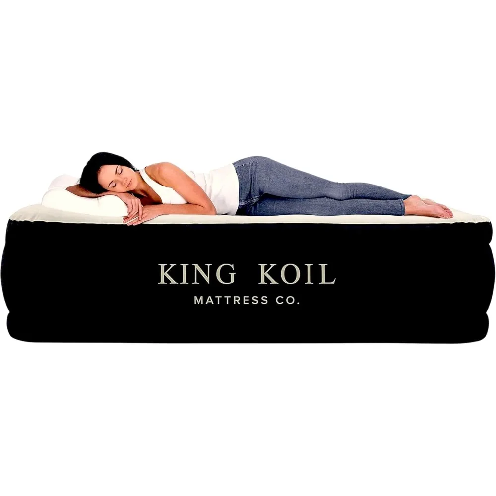 

Luxury Twin Air Mattress with Built in Pump, 20” Double High Twin Size Premium Airbed, Inflatable Blow Up Mattress, Waterproof