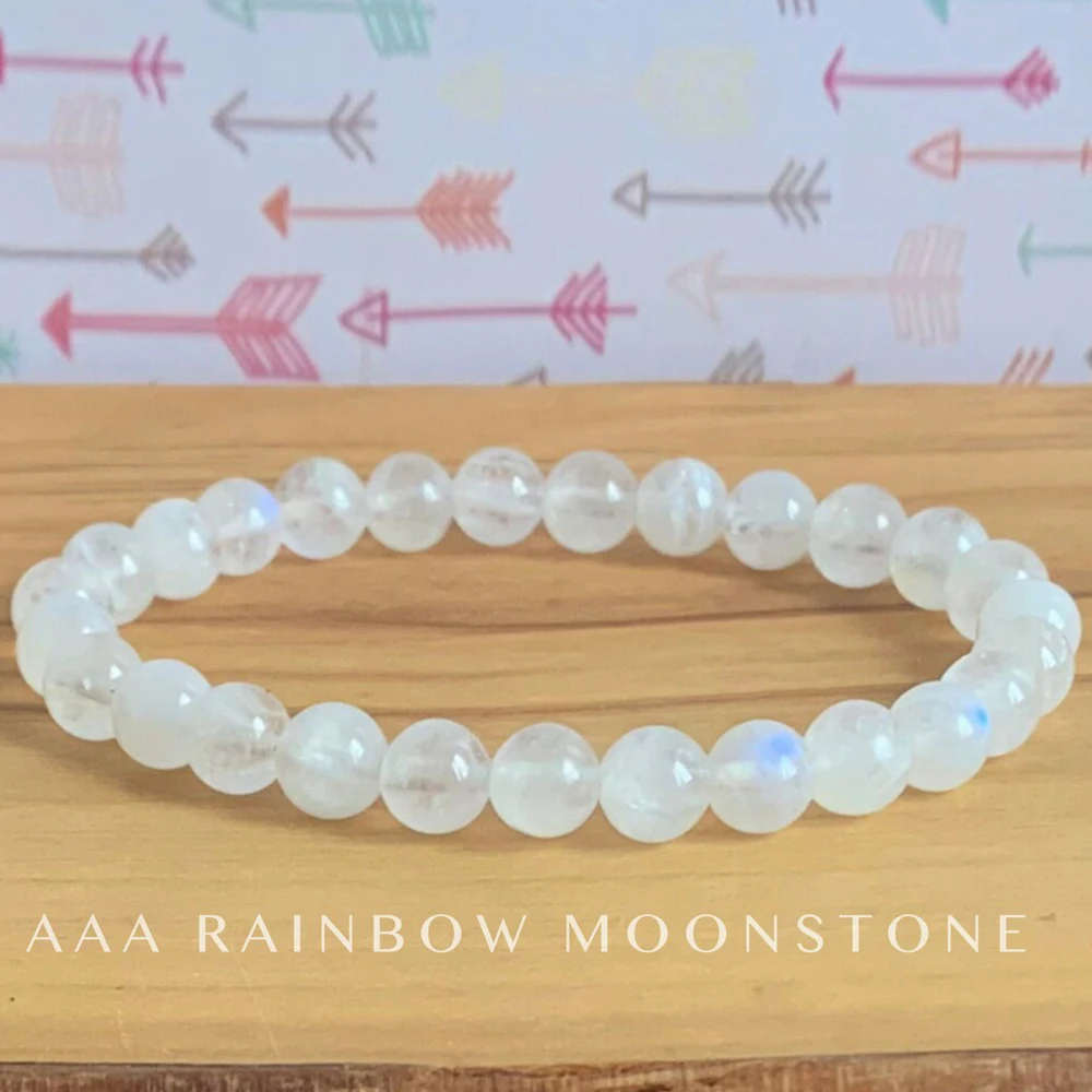 MG1414 6 MM AAA Moonstone Bracelet Natural Madagascar Rose Quartz Wrist Yoga Mala Women`s Heart Chakra Love Gift Bracelet