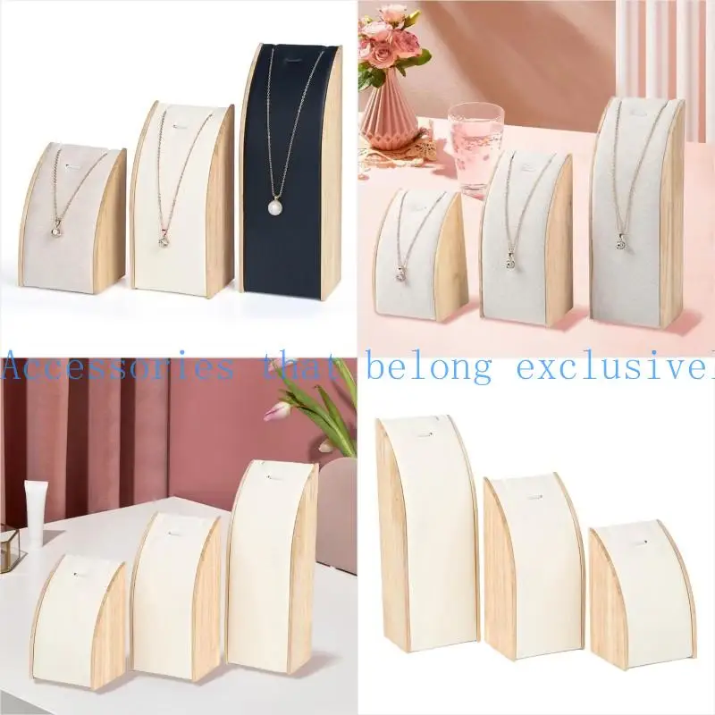 

31BB Versatile Jewelry Display Set 3 Curved Stands for Necklace Presentation