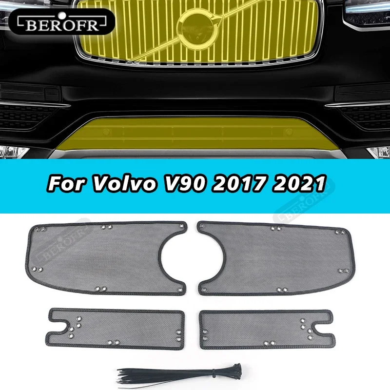 

Stainless Steel For Volvo V90 2017 2021 Front Insect Grill Net Screening Protective Face Mesh Cover Car Accessories